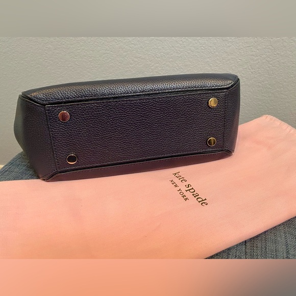 Kate Spade - Hailey Medium Pebbled Leather Shoulder Bag - Navy - Picture 9 of 10